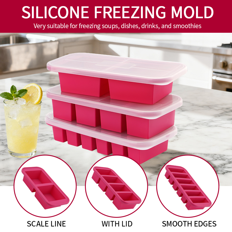 2 Or 3-Piece Silicone Freezer  - Meal Prep Template recension och pris