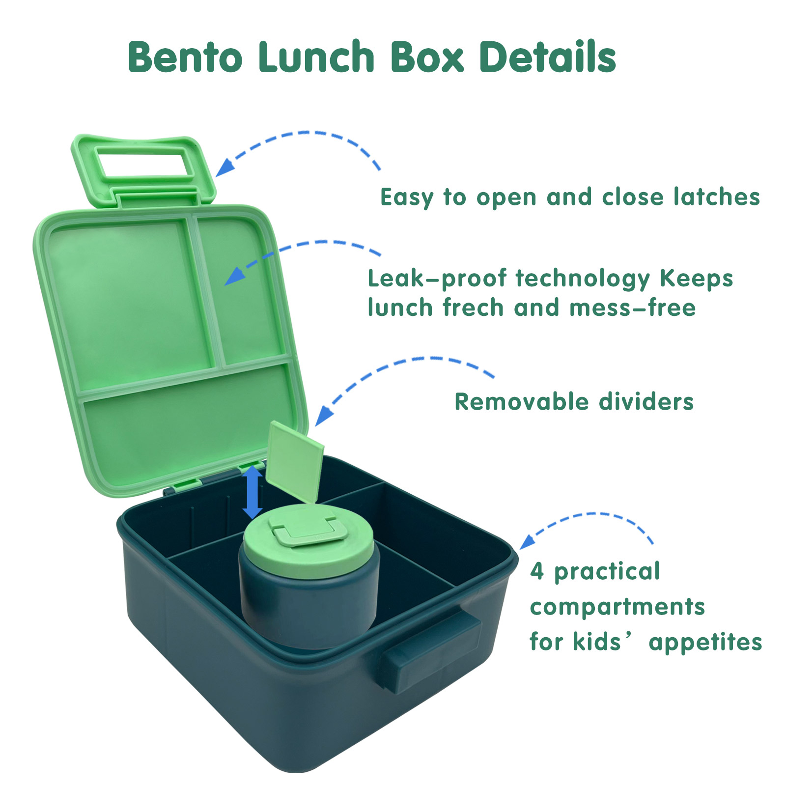 1 Set Bento Lunch Box for Kids - Meal Prep Bowl recension och pris