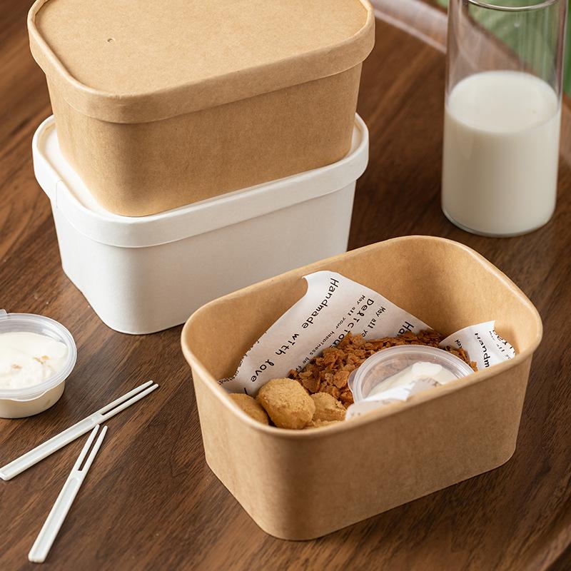 10Pcs Square Disposable Kraft  - Meal Prep Bowl recension och pris