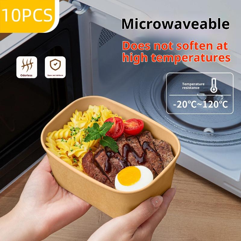 10Pcs Square Disposable Kraft  - Meal Prep Bowl recension och pris